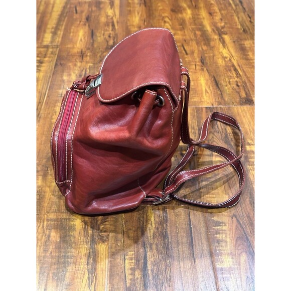 Tornabuoni Made in Italy Designer Red Leather Handbag Bag Backpack EUC main image 14